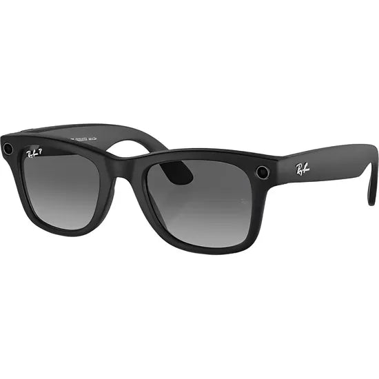 Óculos de Sol Ray-Ban Meta Original com IA RW4006 Wayfarer - Preto Fosco/Polar Gradient Grafite Regular