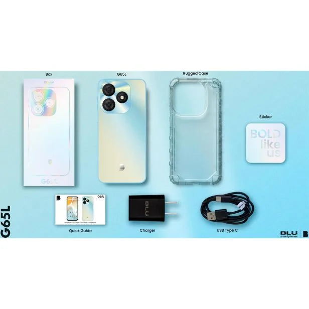 Smartphone Blu G65L Dual Sim LTE 6.7" 4GB Expansível/128GB Pearl Blue