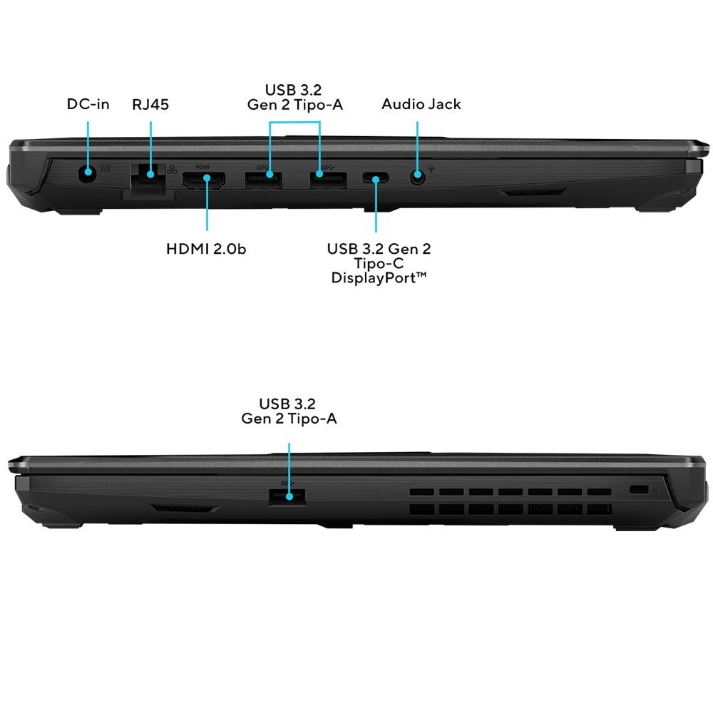 Notebook Gamer ASUS TUF Gaming A15 FA506NCQ-HN013W 15.6" AMD Ryzen 7 170 RTX 3050 4 GB GDDR6 16 GB DDR5 512 GB SSD M.2 - Black